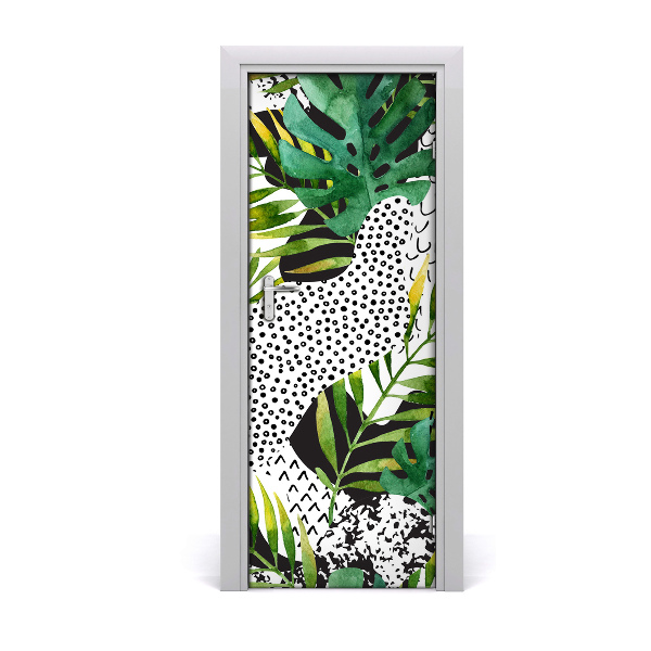 Décoration porte Motif de feuilles tropicales