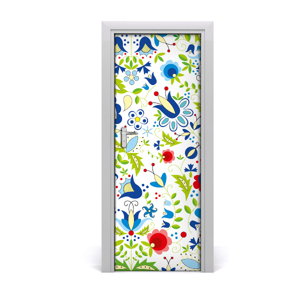 Sticker de porte Illustration de fleurs