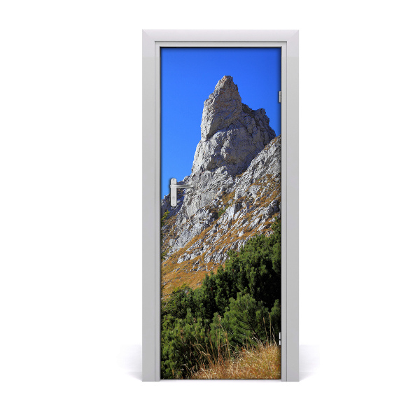 Poster porte Montagnes rochers plantes