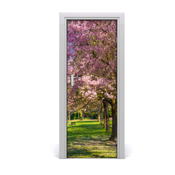 Sticker porte Arbres roses