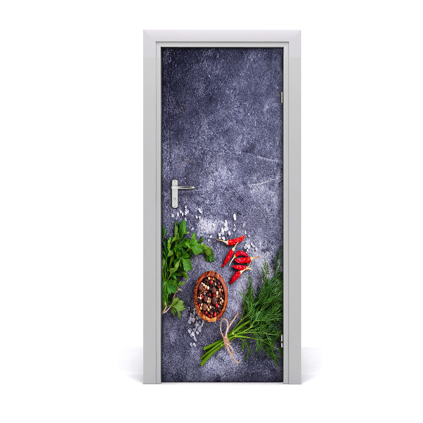 Sticker de porte Poivrons aux herbes