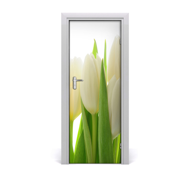 Sticker porte Tulipes blanches