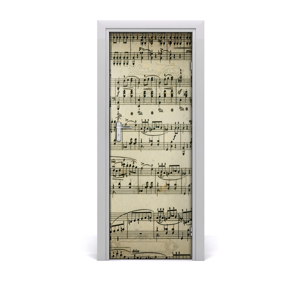 Décoration porte Notes sur une portée beige