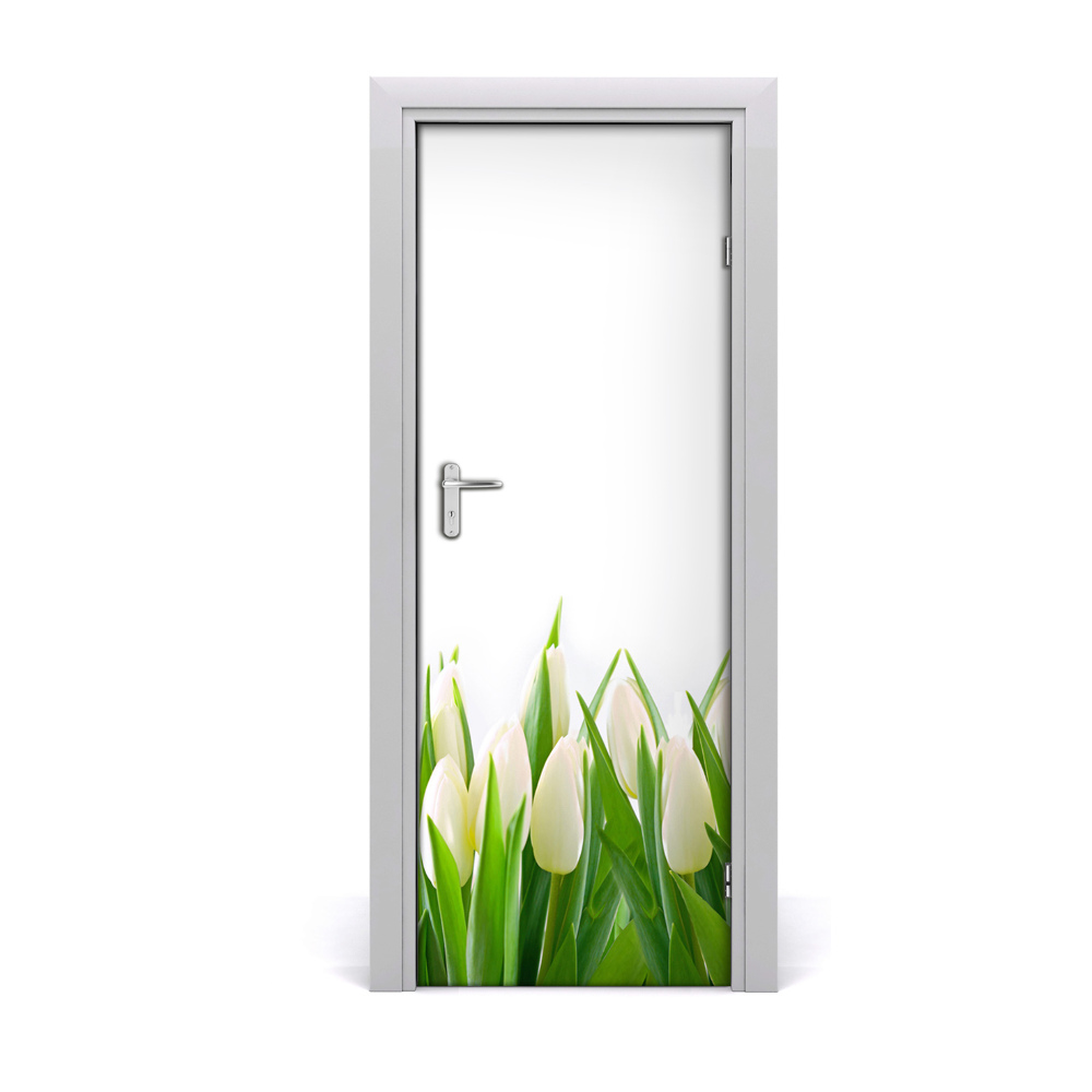 Décoration porte Tulipes blanches