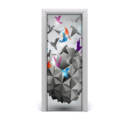 Autocollant porte Oiseaux de papier