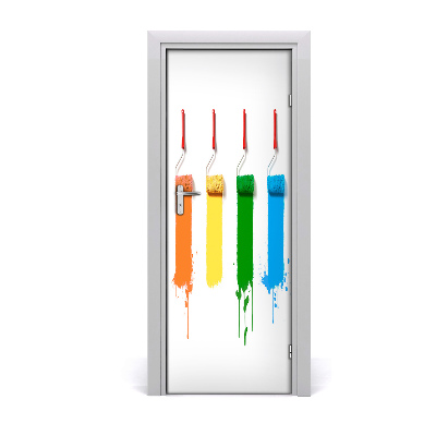 Sticker de porte Rouleaux de peinture colorés