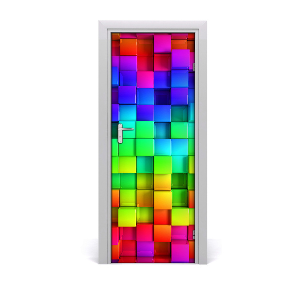 Poster porte Cubes colorés