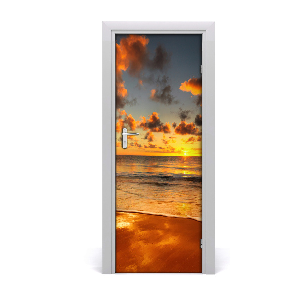 Poster porte Plage et ciel