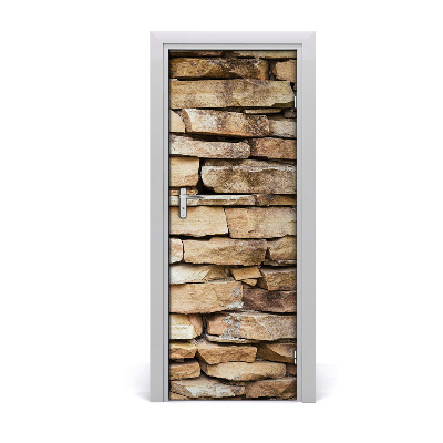 Sticker porte Mur de briques en pierre