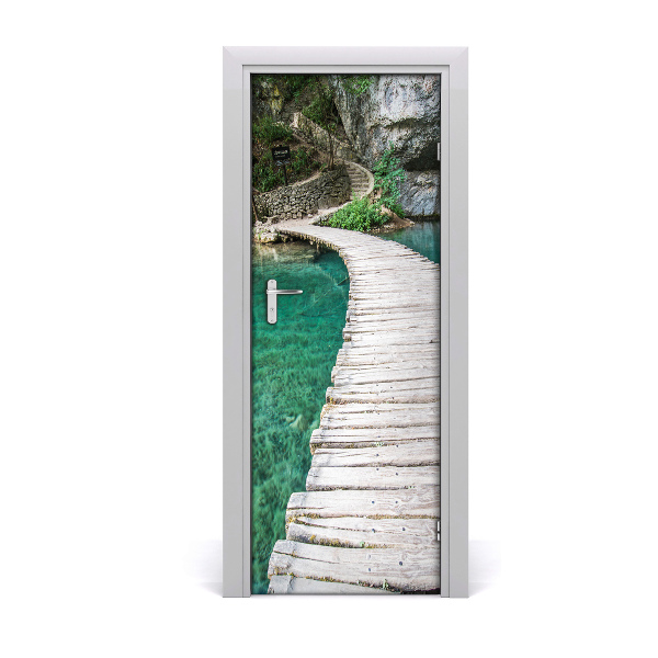 Sticker porte Pont sur le lac