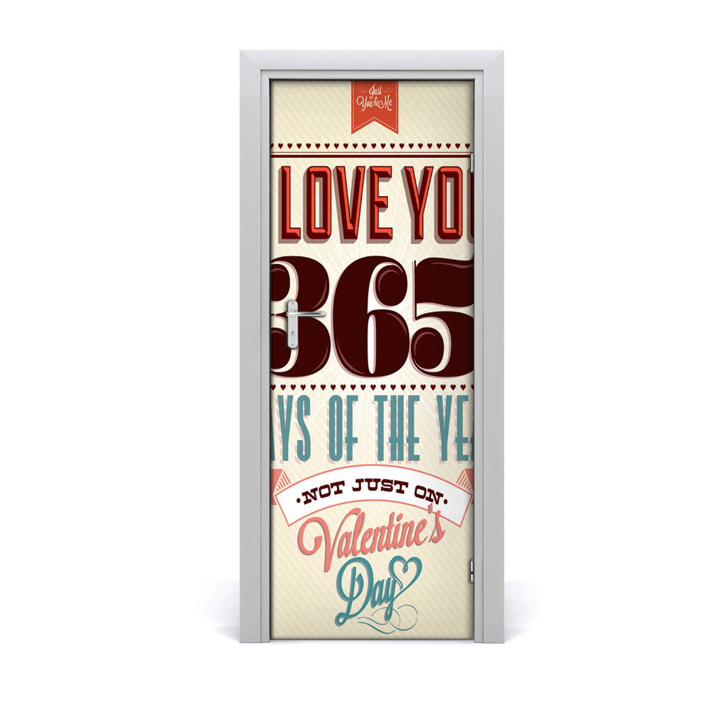 Sticker de porte Saint-Valentin Je t'aime