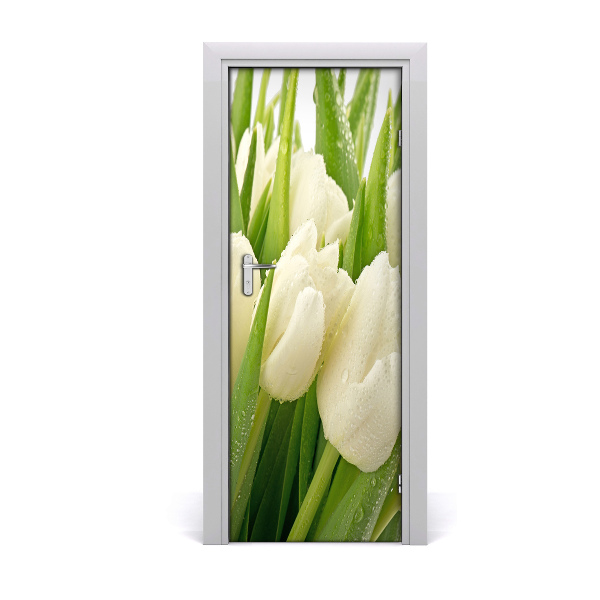 Sticker porte Tulipes blanches