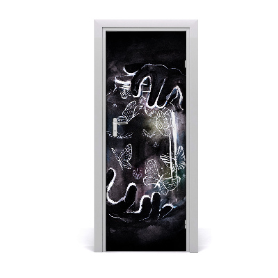 Décoration porte Papillons dans un bocal