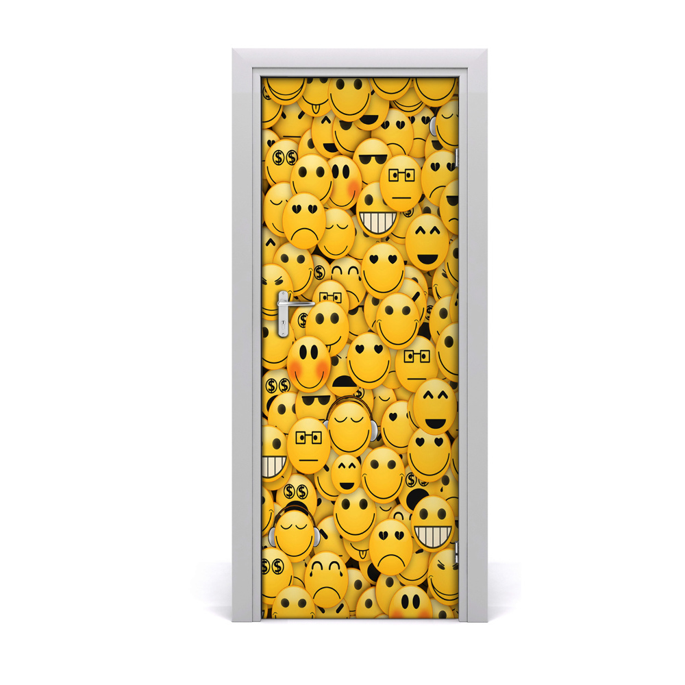 Autocollant porte Emoticônes jaunes