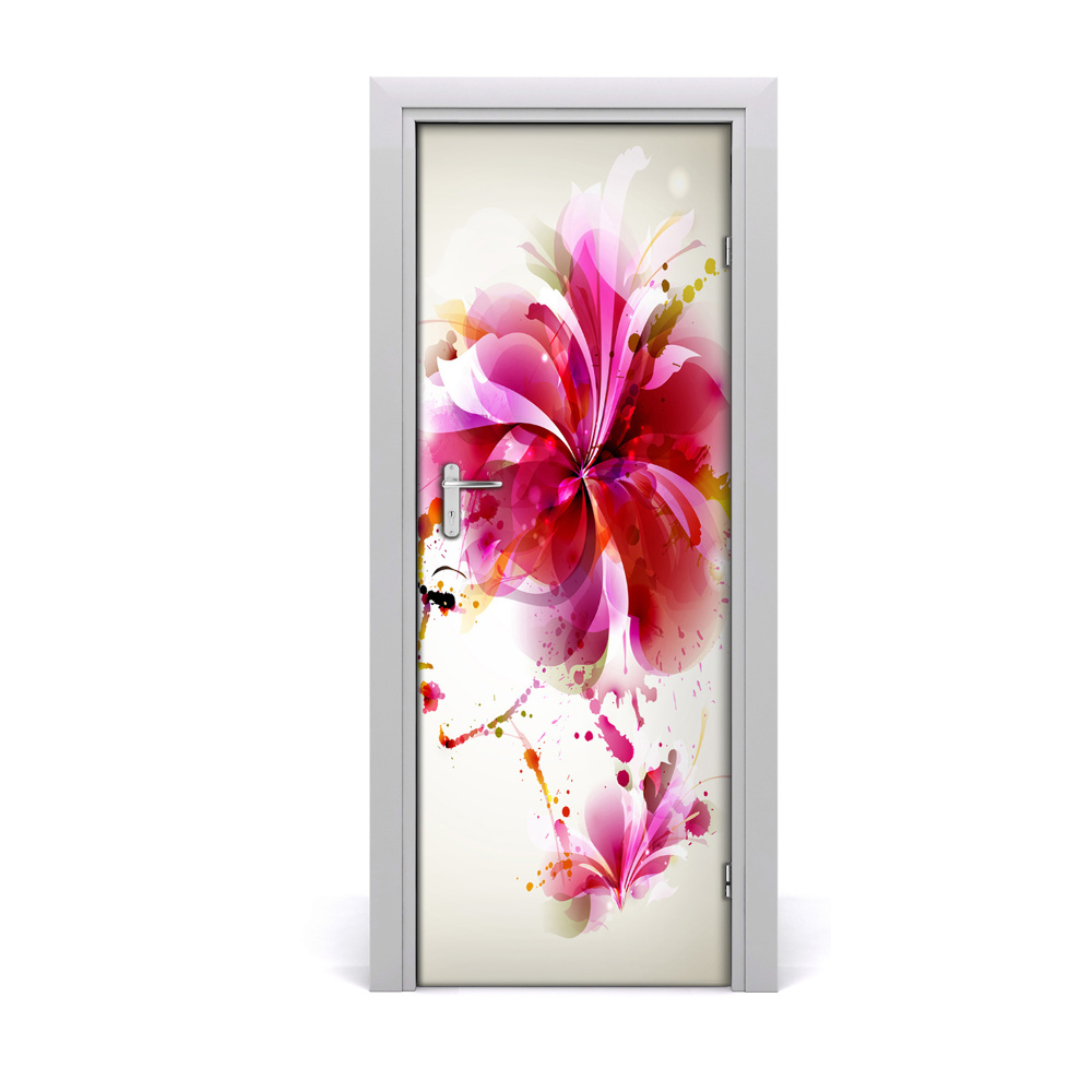 Décoration porte intérieur Femme fleur