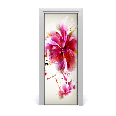 Décoration porte intérieur Femme fleur
