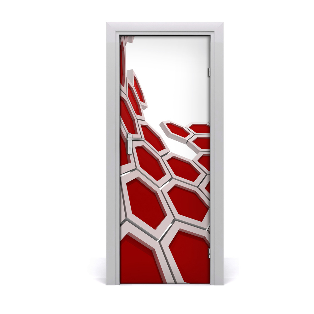 Autocollant porte Abstraction rouge