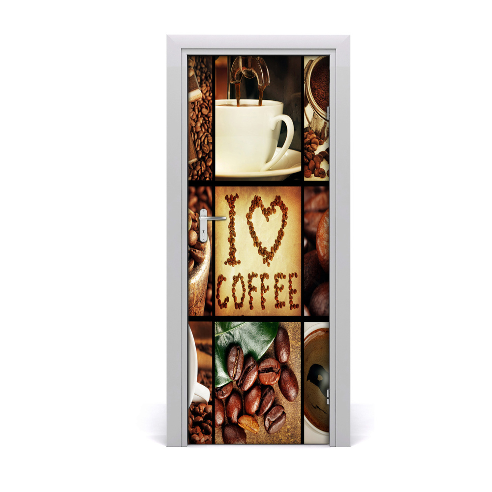 Sticker porte Collage de café J'aime le café