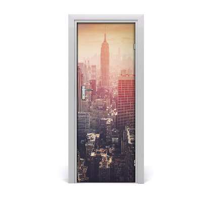 Poster porte Panorama du brouillard de New York