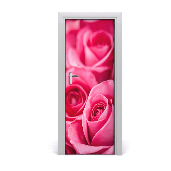 Autocollant porte Roses roses