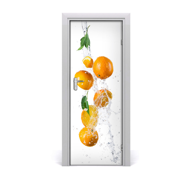 Décoration porte Oranges avec de l'eau