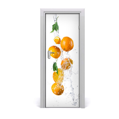 Décoration porte Oranges avec de l'eau