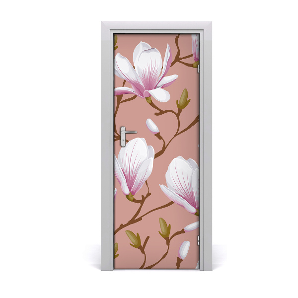 Sticker de porte Magnolia rose