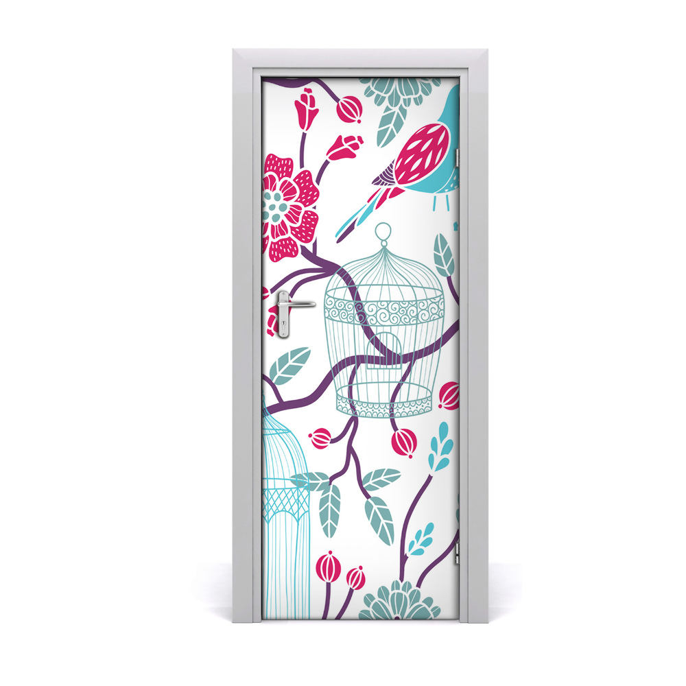 Sticker de porte Cages à oiseaux
