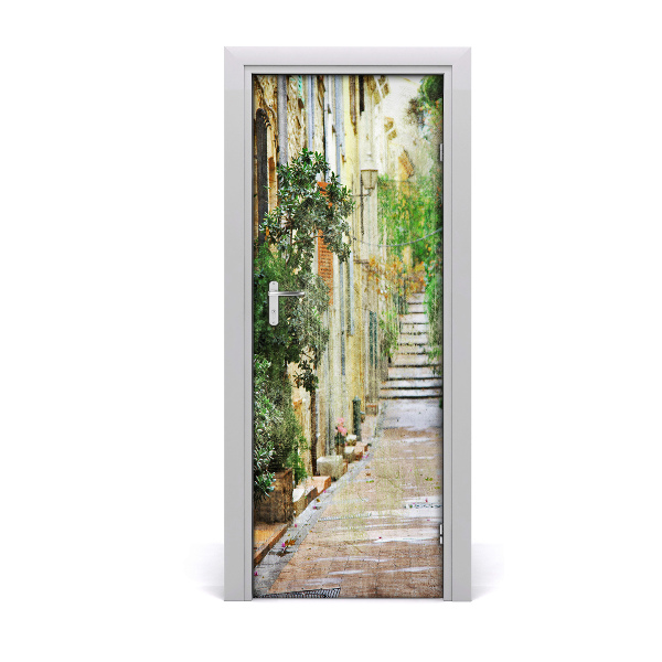 Sticker porte Rue romantique italienne