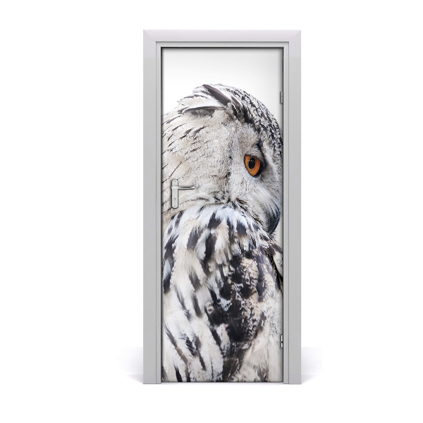 Décoration porte Hibou blanc