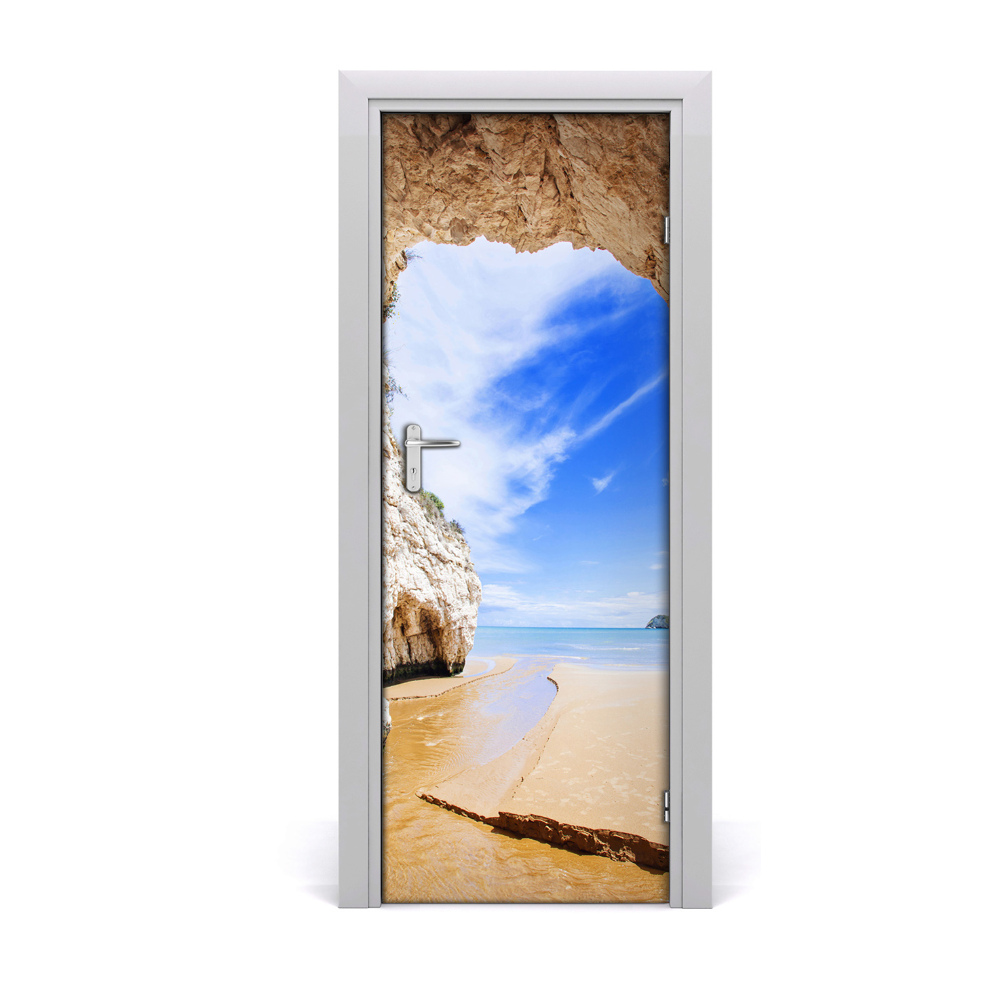 Décoration porte intérieur Grotte au bord de la mer