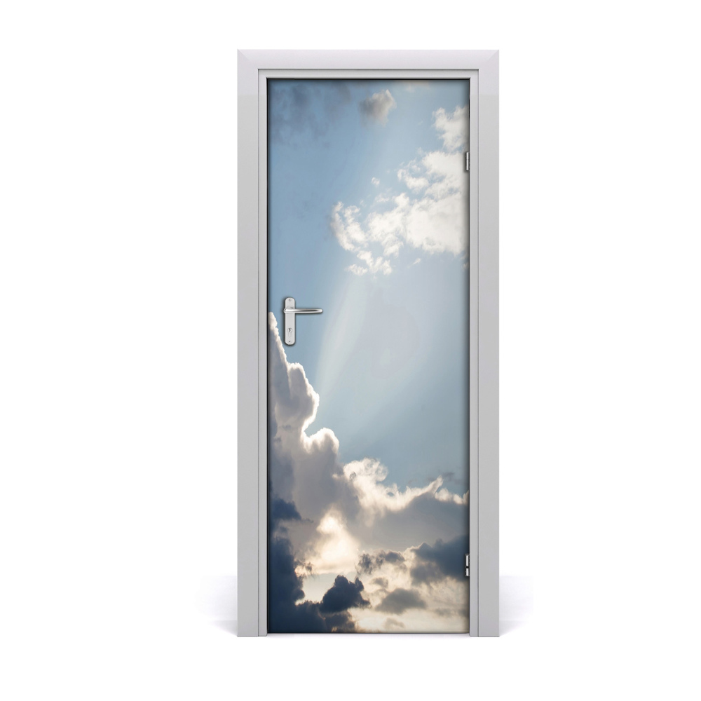Décoration porte Nuages dans le ciel rayons