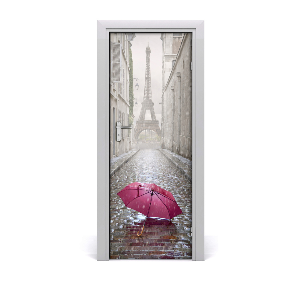 Sticker de porte Parapluie sous la pluie France