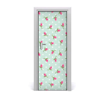 Sticker porte Motif de petites roses