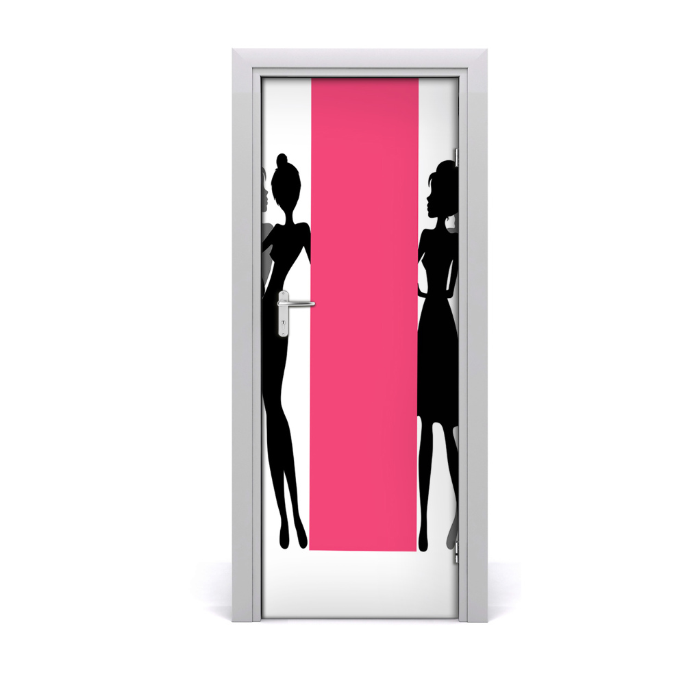 Sticker porte Silhouettes féminines noires