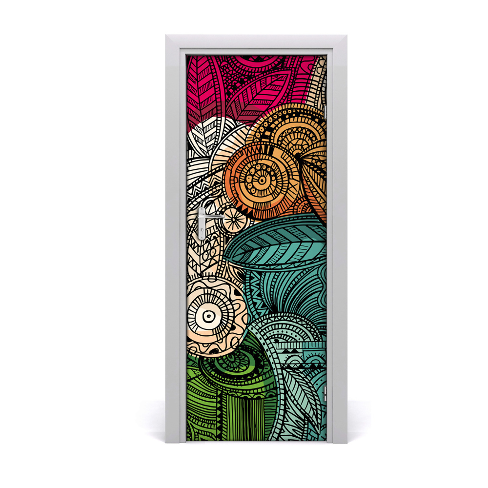 Décoration porte intérieur Plumes abstraites