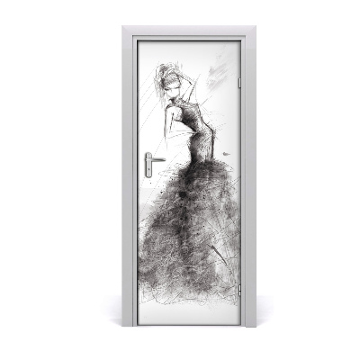 Sticker de porte Femme en robe