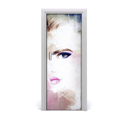 Autocollant porte Femme abstraite