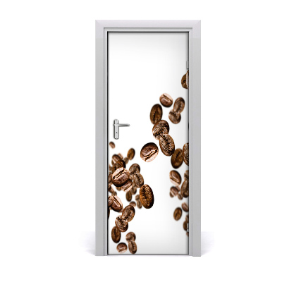 Décoration porte Grains de café tombés au sol