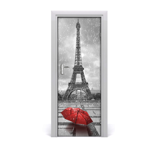 Sticker de porte Parapluie devant la Tour Eiffel