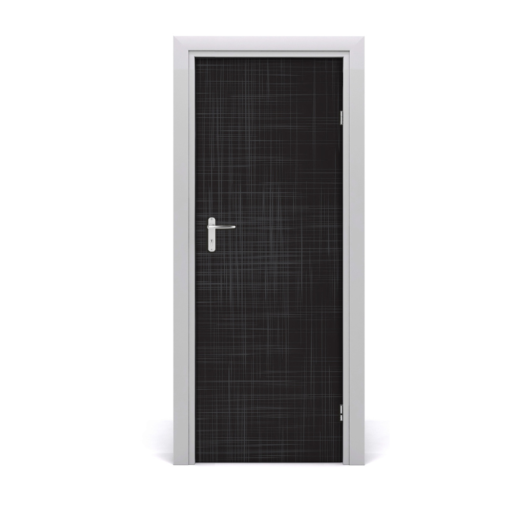 Autocollant porte Texture noire de lin