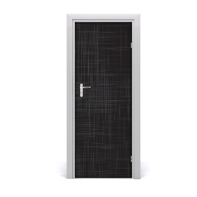 Autocollant porte Texture noire de lin