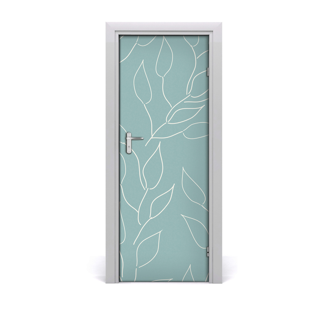 Décoration porte intérieur Contour de feuille