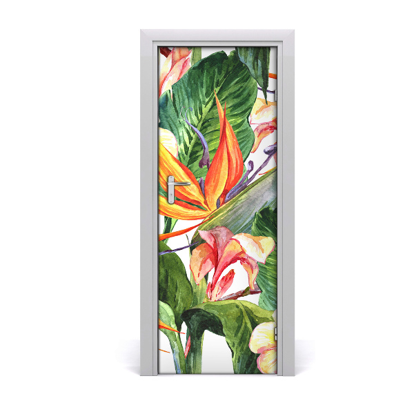 Sticker de porte Motif hawaïen Strelitzia