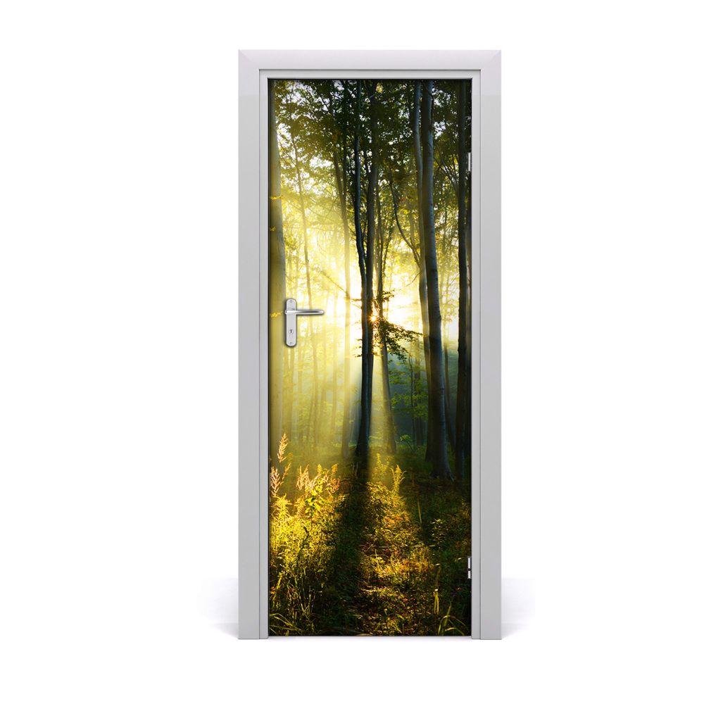 Décoration porte Soleil dans une forêt d'automne