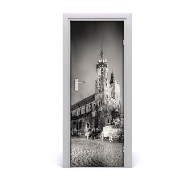 Poster porte Cracovie Pologne noir et blanc