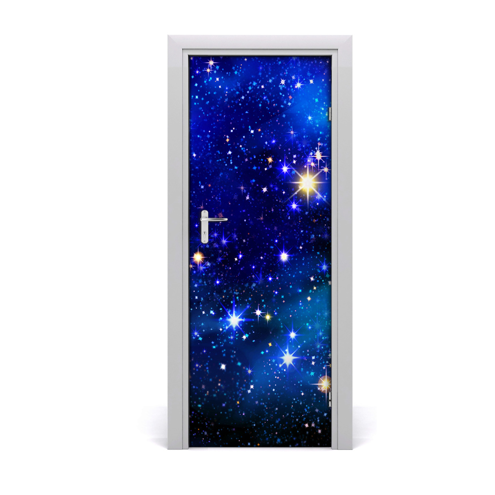Autocollant porte Ciel bleu étoilé