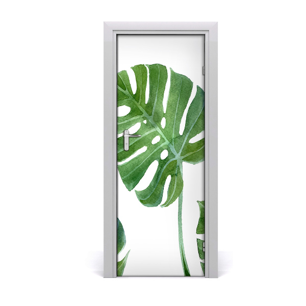 Papier peint porte Grande feuille tropicale Monstera