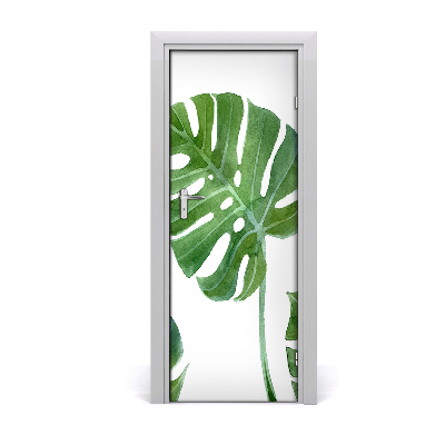 Papier peint porte Grande feuille tropicale Monstera