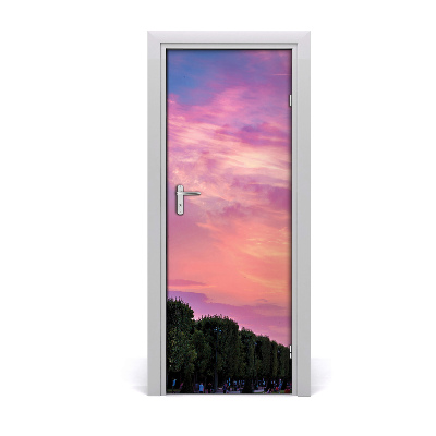 Sticker de porte Nuages roses dans le ciel